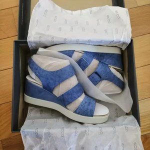 Ecco Shape Wedge Plateau Sandals Indigo 38
